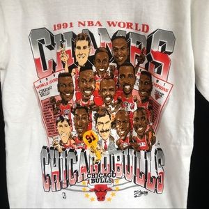 1991 Vintage Chicago Bulls NBA Champs T
